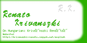 renato krivanszki business card